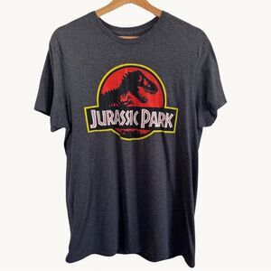 Jurassic Park Gray Graphic Short Sleeve T-Shirt Men’s Size Medium